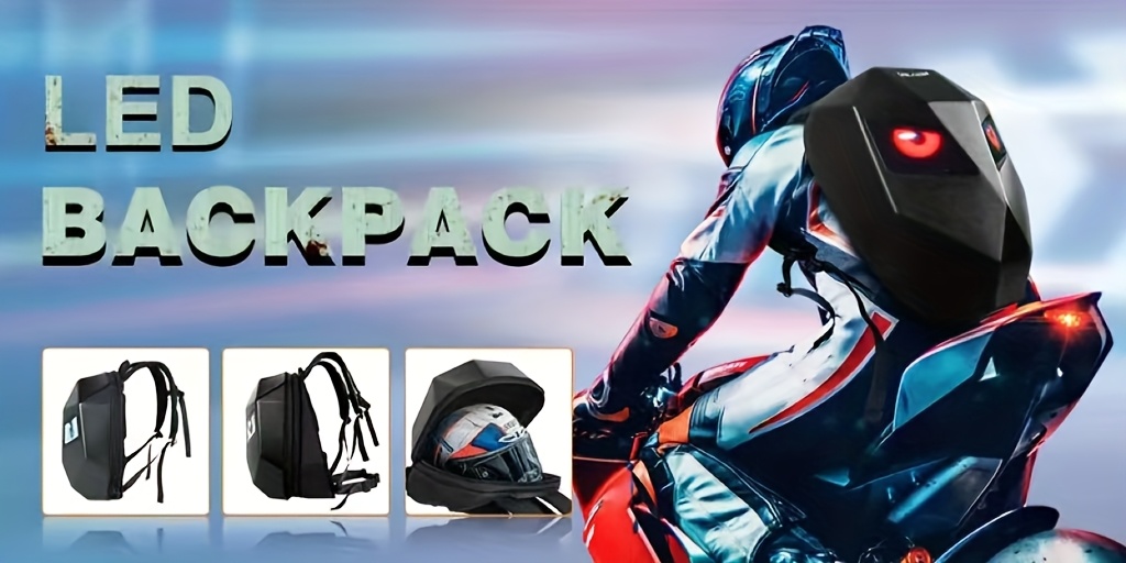 led motorcycle backpack programmable helmet bag - Temu Kuwait