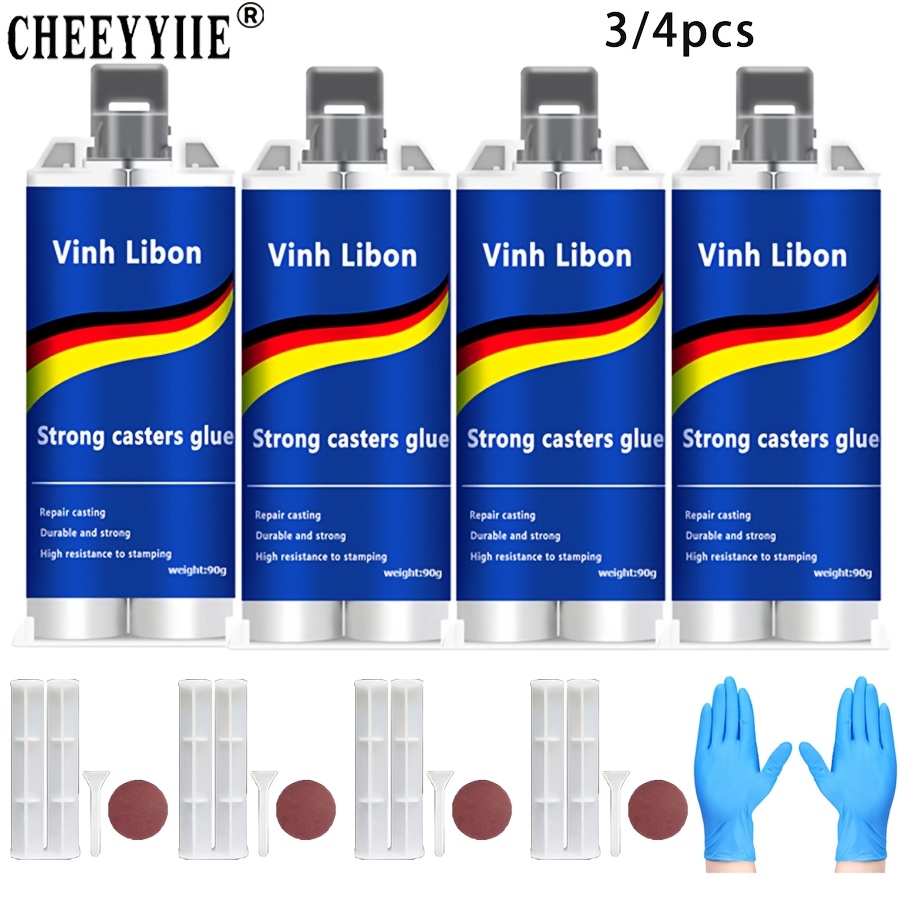 

4pcs/3pcs Resistant Casting Glue Set - Strong Waterproof Welding Glue For Stainless Steel, Fuel, Iron Leakage Repair, Anti-clogging & Electrically Safe