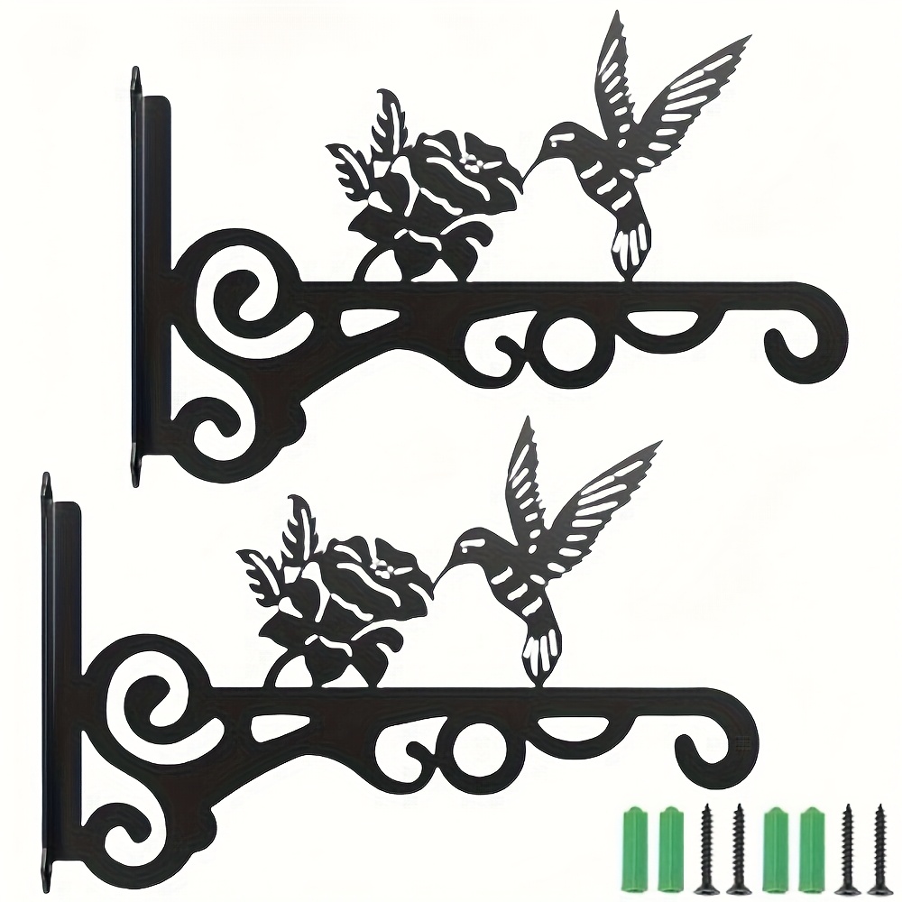 TEMU 2pcs Wall Mounted Iron Flower Basket Wall Decoration Hanging Basket Flower Rack Hanging Flower Rack Living Room Balcony Green Plant Pendant