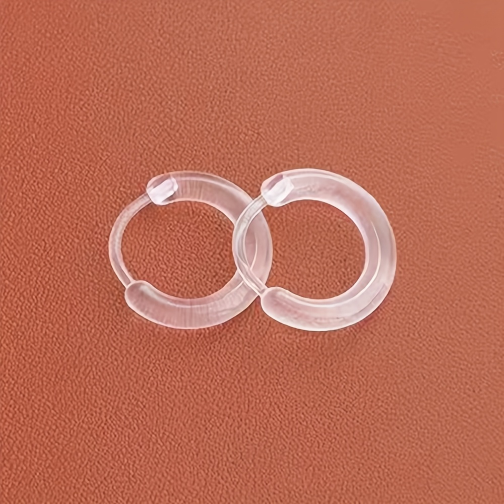Minimalist Resin Hoop Earrings & Clear Invisible Ear Studs Set