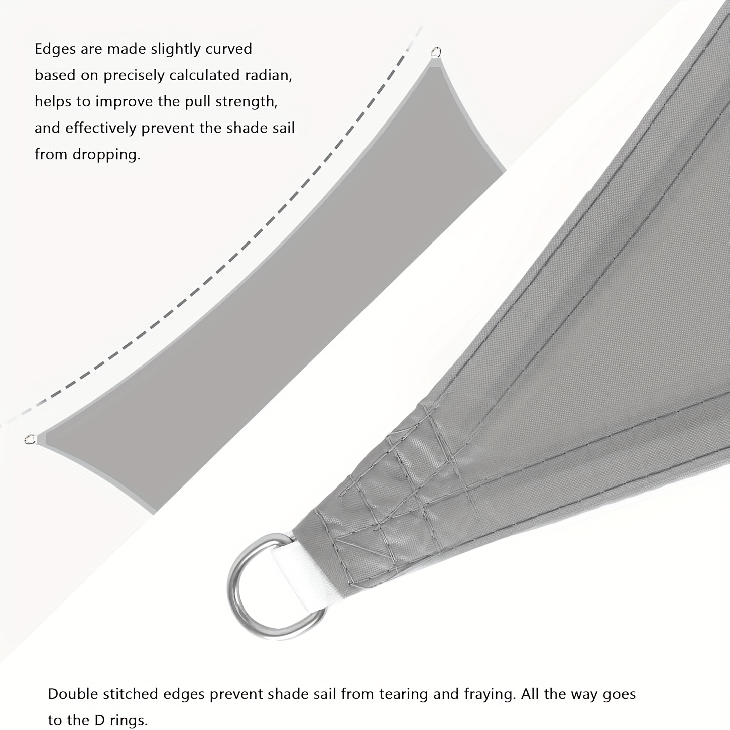 100% Sun Shade Sail with Hardware Kit Canopy Polyester Fabric Shade Cloth for Outdoor Patio Backyard