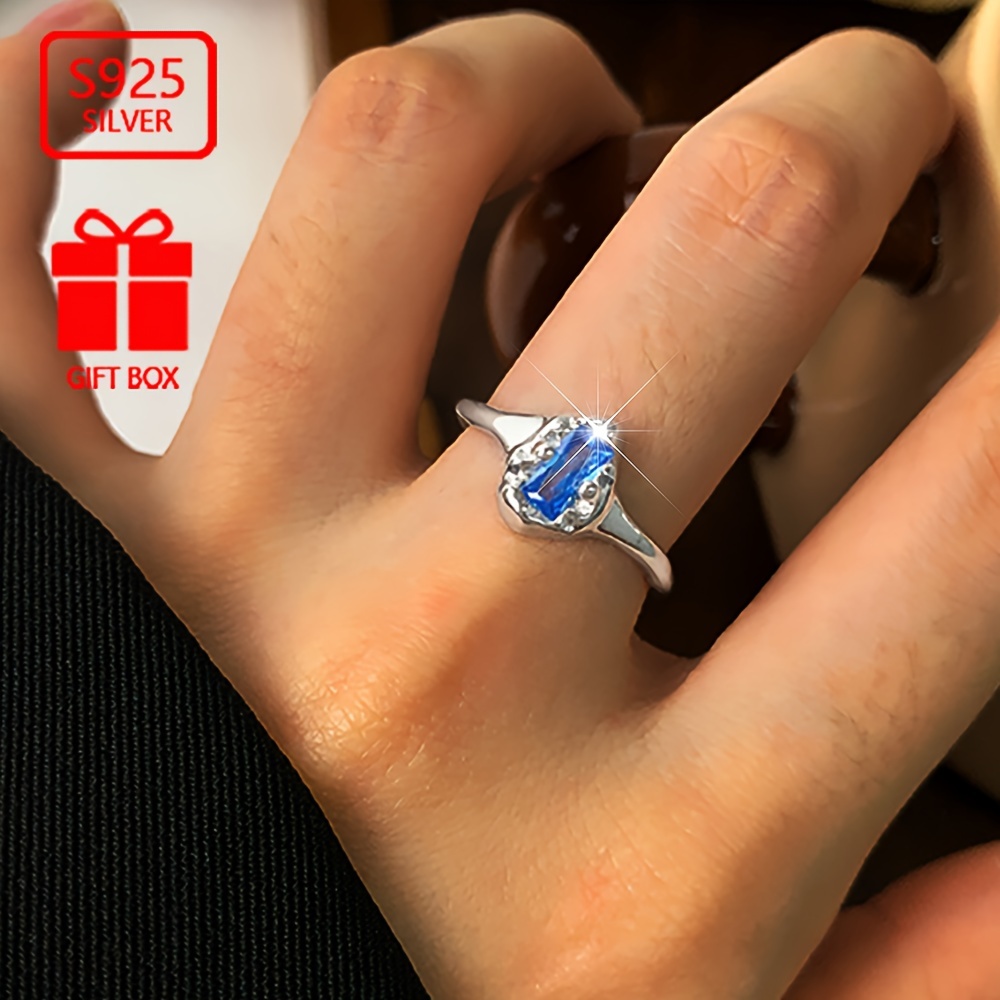 925 Silver Sea Zirconia Open Ring, Irregular Wrinkle Texture Band