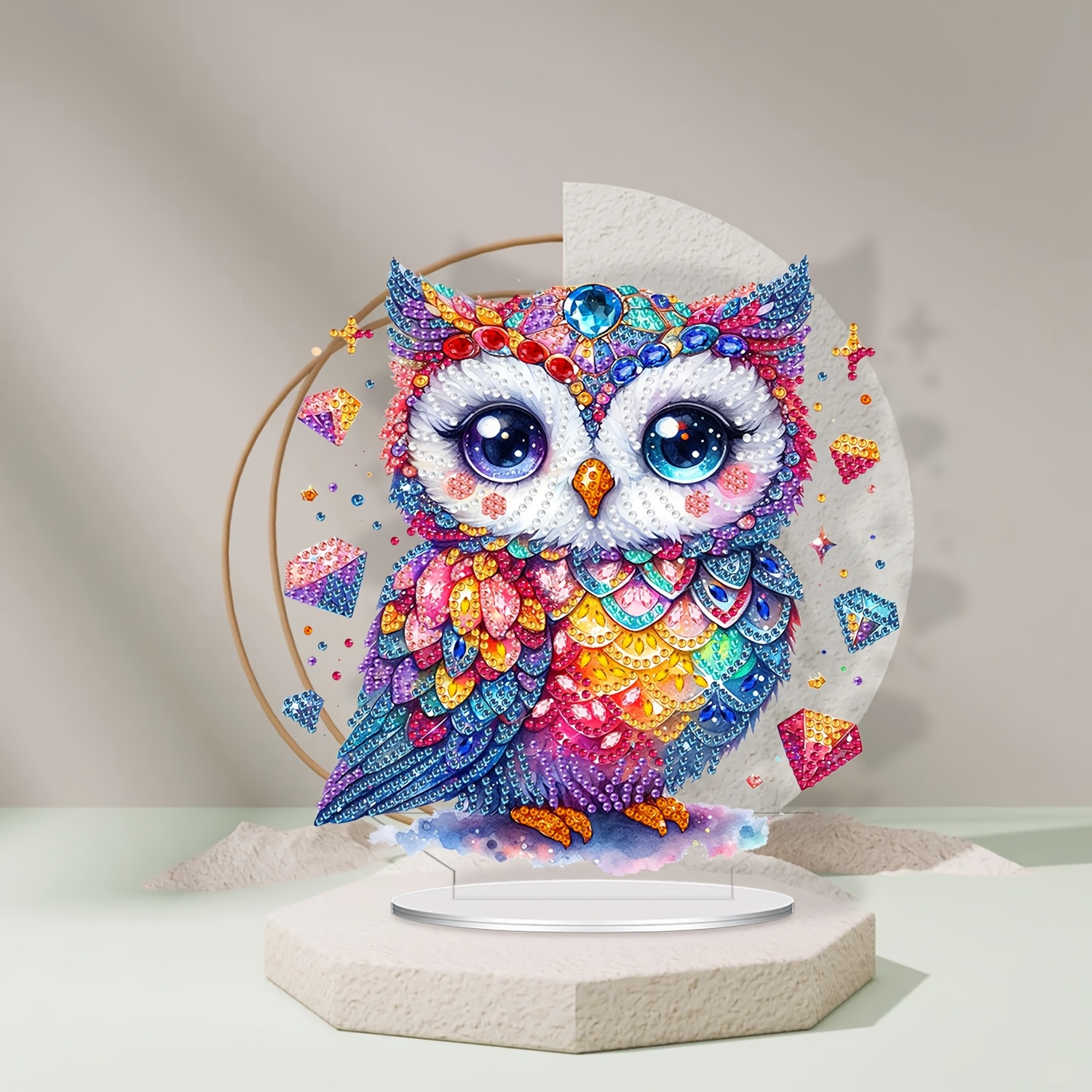 

1set Owl Diamond Painting Kit For , Shaped Rhinestone Diy , For , Christmas Holiday