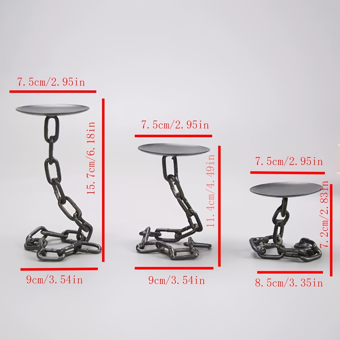 TEMU Vintage Chain Metal Candle Holder For Dinner Decor, Aromatherapy Lamp, Dining Table Ornament, Living Room Coffee Candle Holder Decoration,