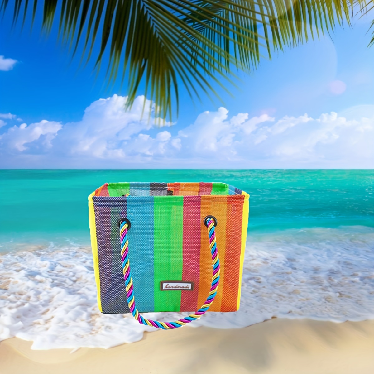 

Portable Shower Basket With Rainbow Print, Bath Bucket, Fitness Bath Bag, Toiletry Bag