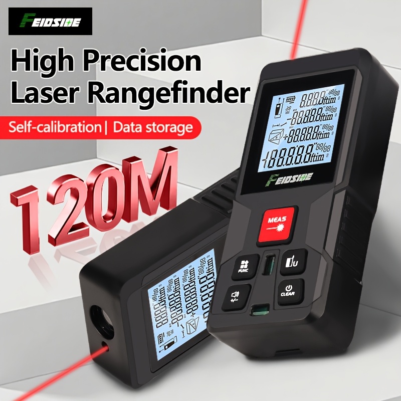 Image of 120m Laser Distance Meter, Digital Laser Measuring Tool With 3 Mm Accuracy, Area Volume And Distance Measurement, Portable Range Finder