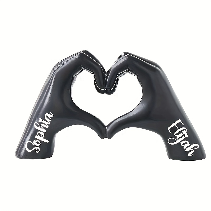 TEMU [Personalizable] Escultura de Manos con de Material de Resina para Escritorio en el Hogar, Texto Personalizable Disponible - Regalo Ideal para