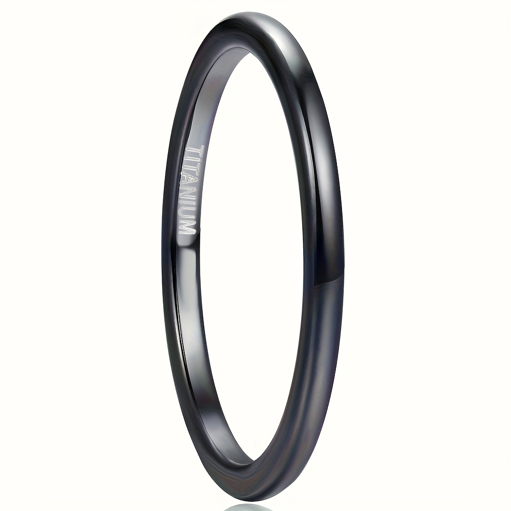 2mm Black Ring, Minimalist Style Fashionable Unisex Ring For Men And Women