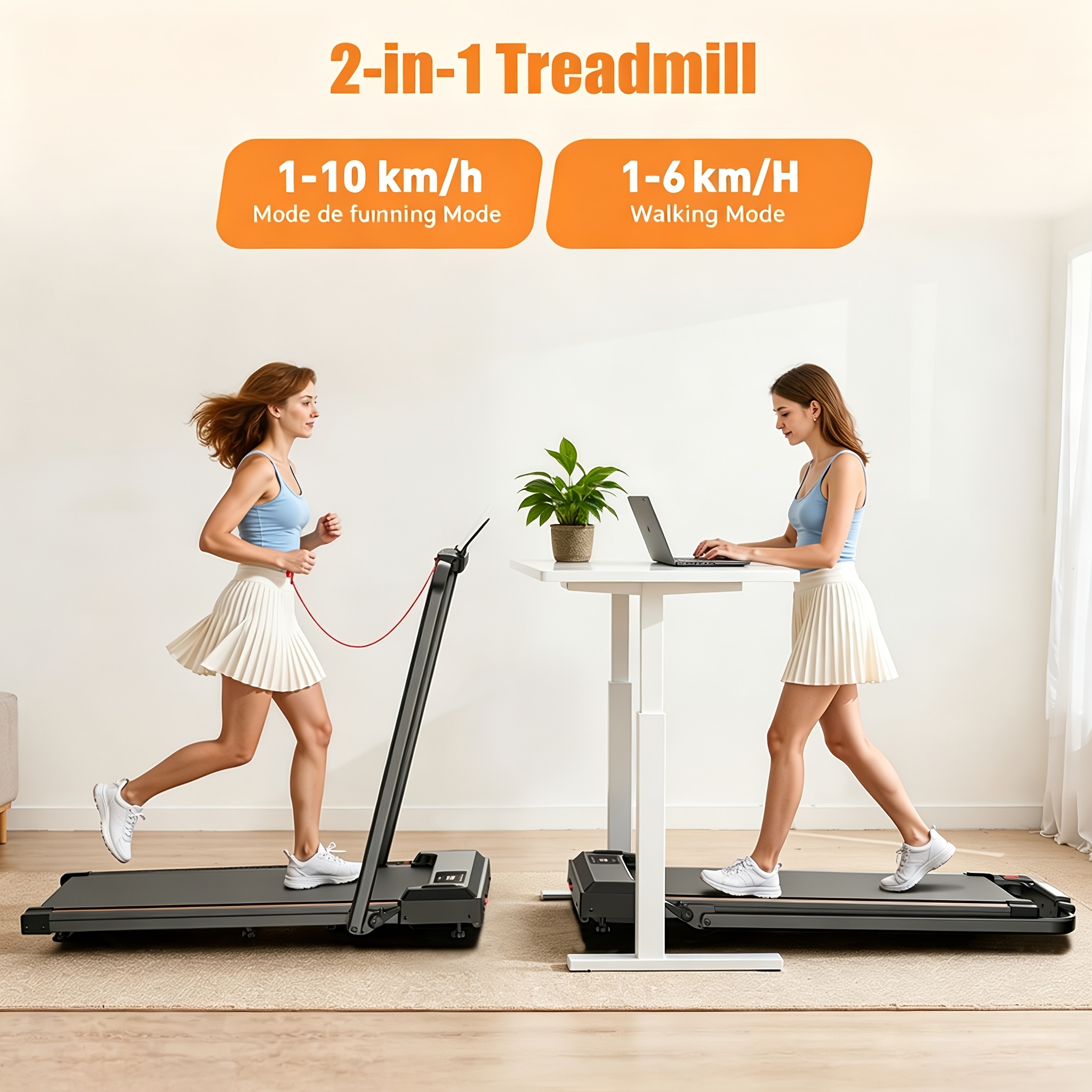Compact Under-Desk Treadmill for Home & Office Fitness