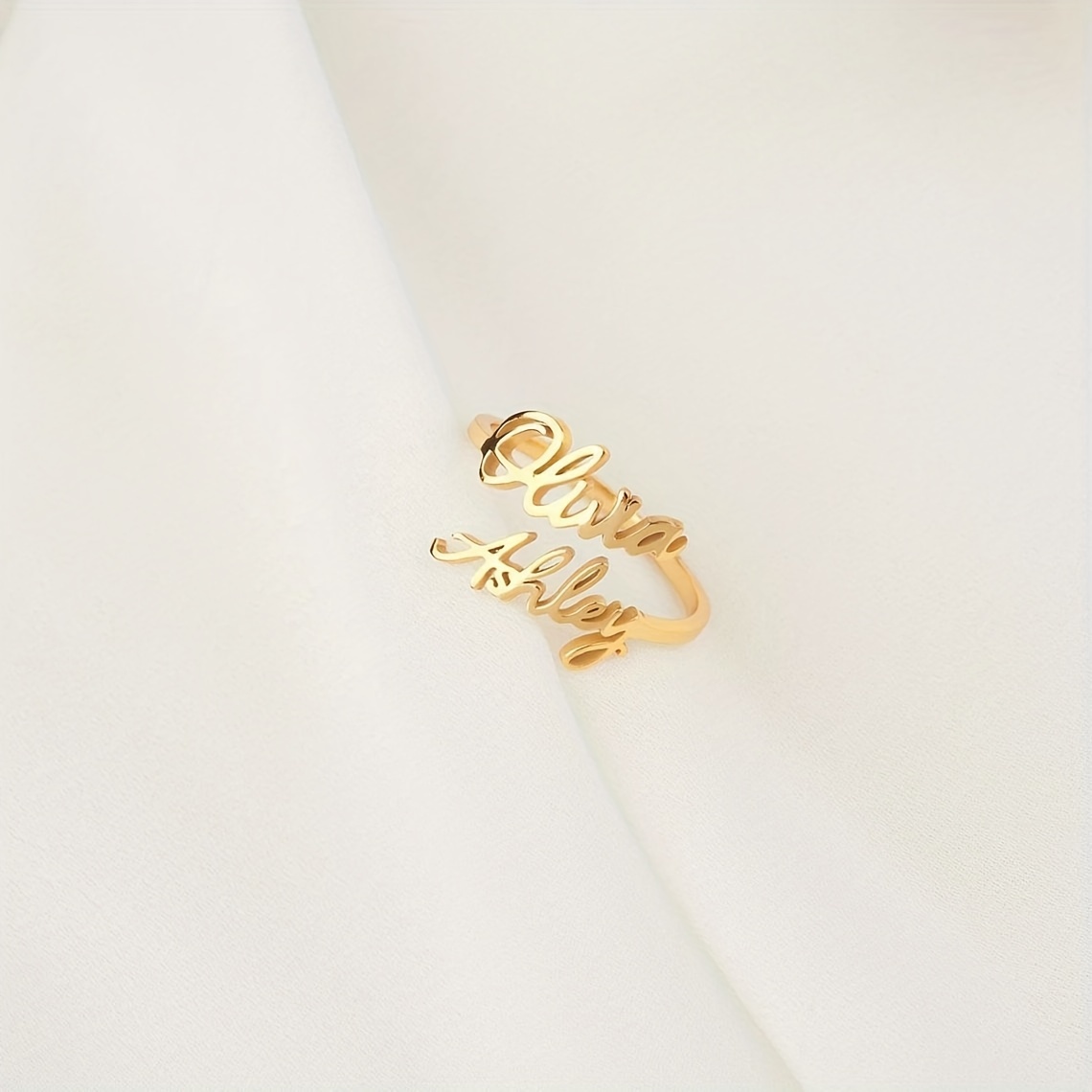 Personalized Couple's Dual Names Ring Stainless Steel Wedding Band
