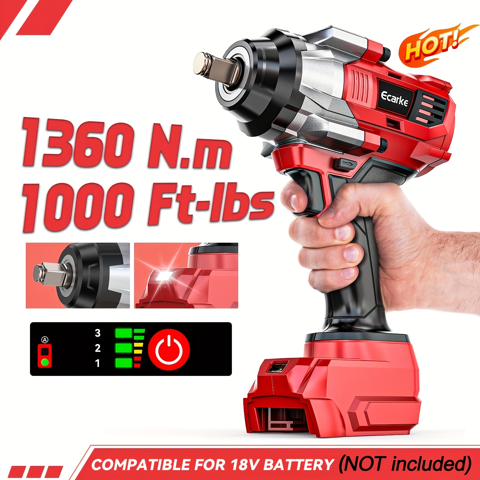 20V MAX Cordless High Torque Impact Wrench with Battery & Charger, - TikTok
