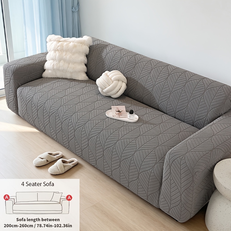 TEMU 1pc Retro Leaf Texture Sofa Cover With Elastic Closure, Stretchable -piece Suitable For Sofa Types (single/2-seater/3-seater/4-seater), Machine