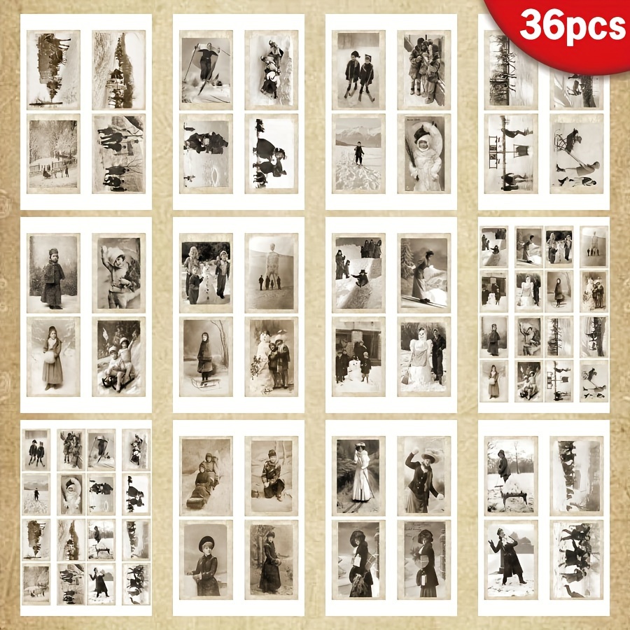 

36-sheet A5 Vintage Winter - , Recyclable Diy Craft Sheets For Handmade Greeting Cards, Bullet Journals & Decorations