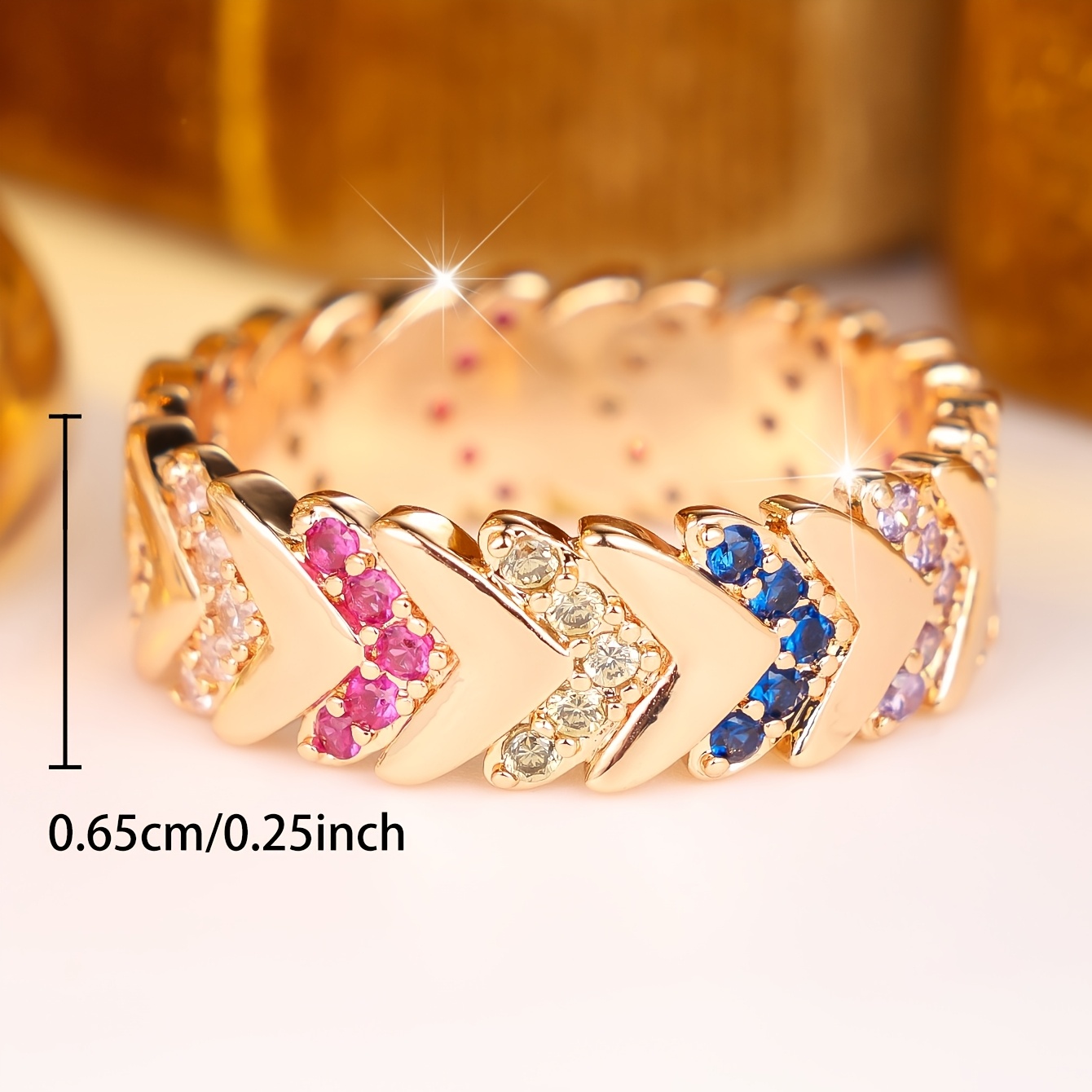 Women's Elegant Synthetic Zirconia Inlaid Ring