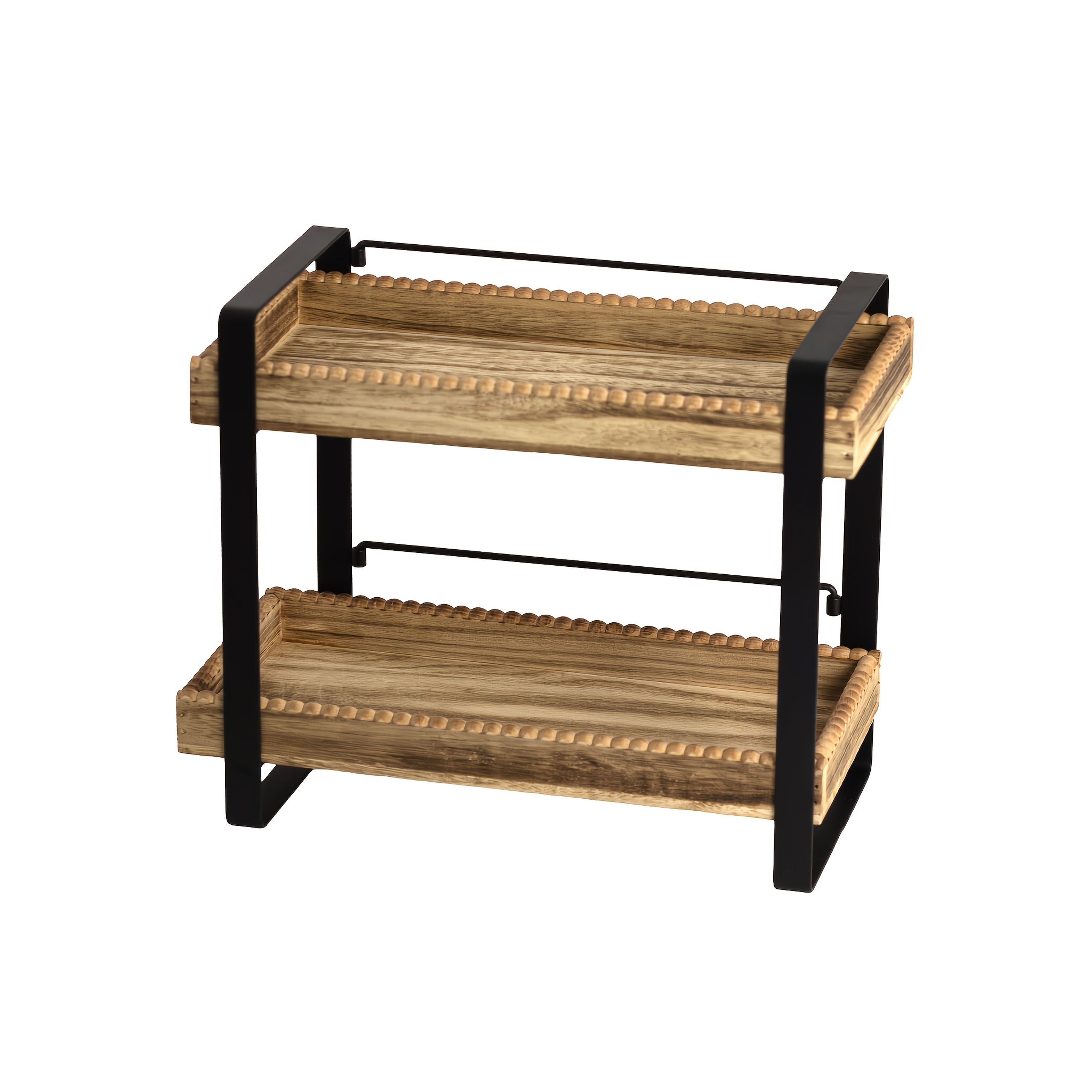 TEMU A Double-layer Metal Desktop Organizer, An Open Storage Rack For Cups, Spices, And Coffee Syrups, For Desktop Organization, Kitchen Storage,