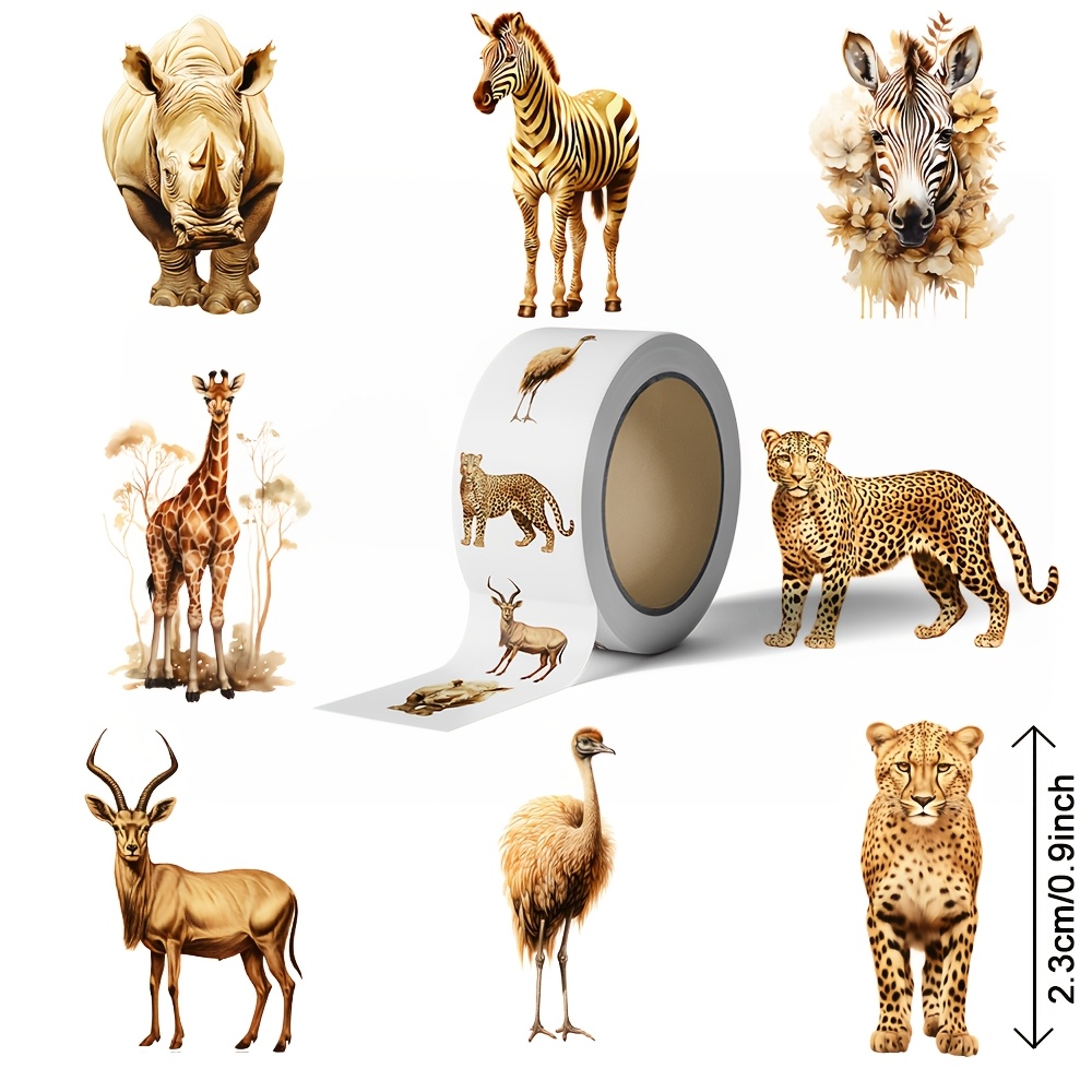 TEMU 500 Sheets/roll Stickers, Roll-pack, Animal-themed Stickers, Suitable For Decoration, Journals, Diaries, Decals, And Decorative Stickers