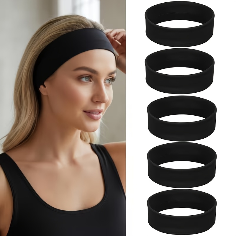 TEMU 5 pezzi (5 pz) sportive antiscivolo e assorbisudore adatte per capelli normali, per capelli sottili morbide ed elastiche per , a di sudore