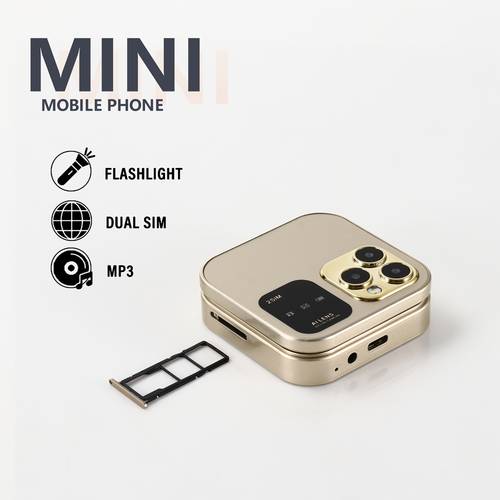 mini folding mobile phone light luxury accessory supports 2g dual standby 150 hours multilingual and bright flashlight spare machine gift developing country