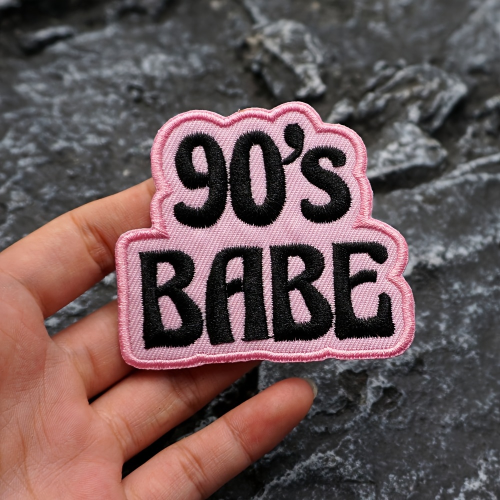 

Creative 90's Badge Embroidered Patch - Irregular Craft Embroidered Badge, Suitable For Backpacks, Hats, And Clothing - Or On Fabric Patches.