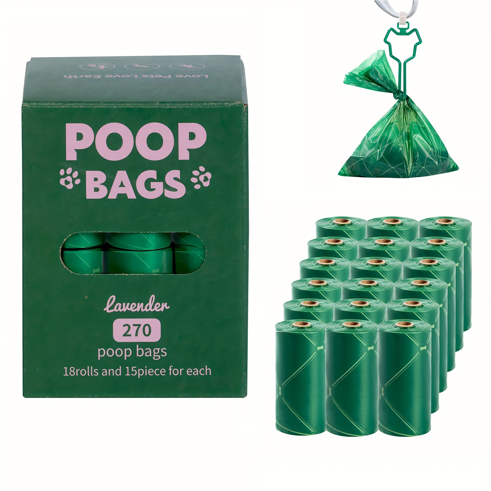 

Dog Poop Bags, Guaranteed Leak Proof And Extra Thick Waste Bag Refill Rolls For Dogs, Lavender Scented, 270 Count