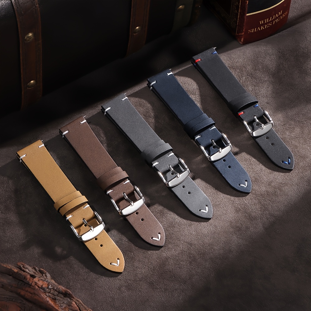 vintage leather quick release smart watch strap men Temu Brazil