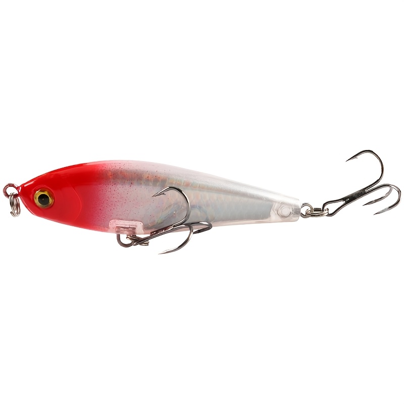 TEMU 1pc Lure Fake Bait, Rocking Laser Pencil Lure Plastic Artificial Fish Bait For Freshwater And Saltwater Fishing