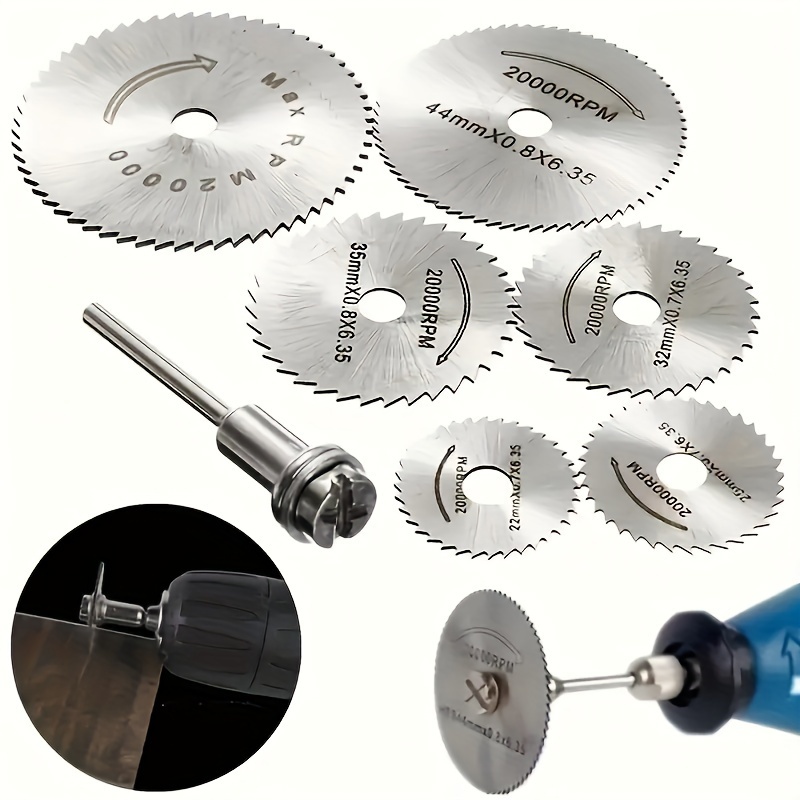 

7-piece Set Of High-speed Steel Cutting Blades For Wood, Plastic, Copper, Aluminum, And Soft Metals - Industrial Metal Cutting Saw Blades