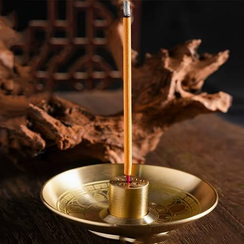 1pc incense holder base household offering brass incense candle plate