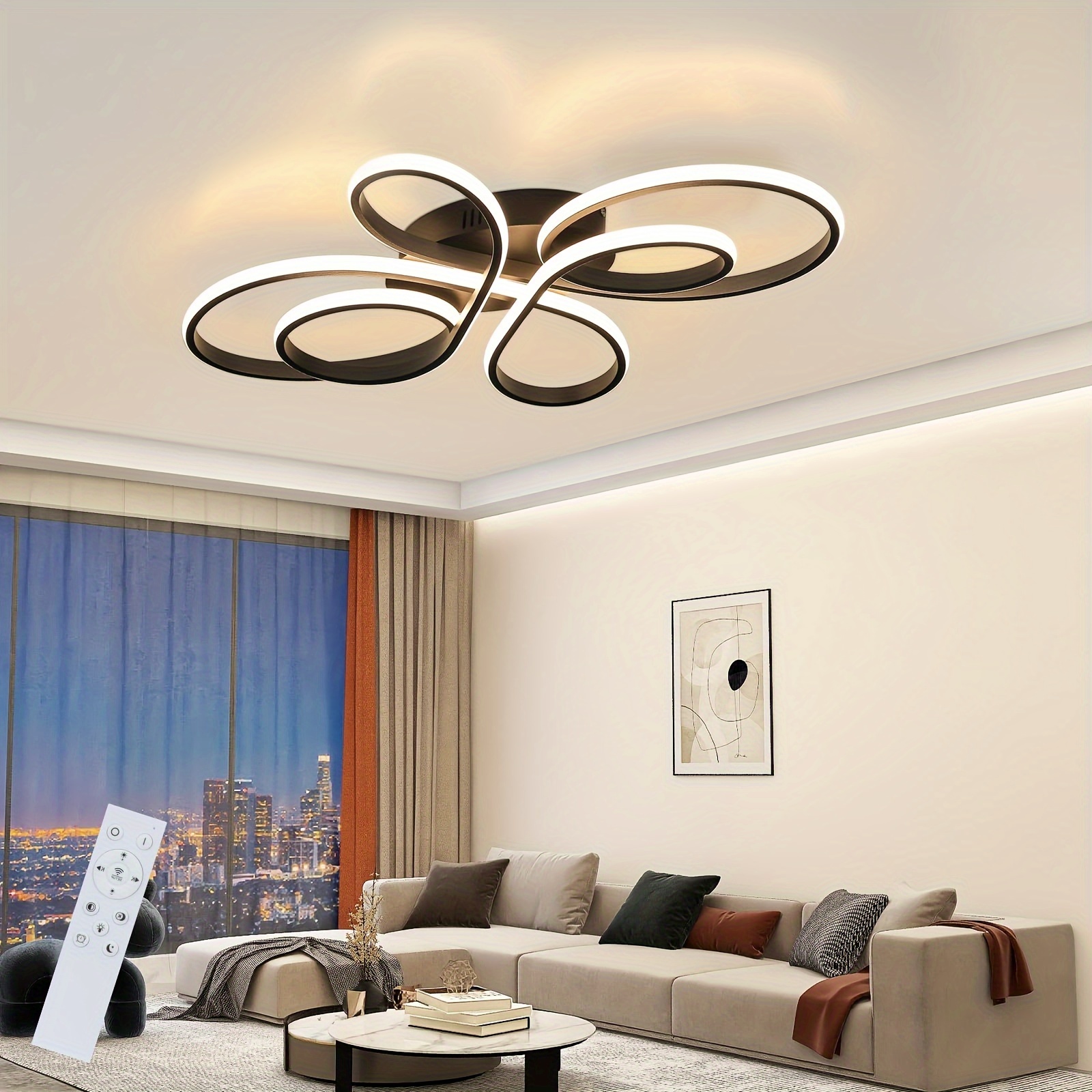 

Plafonnier LED de Noël pour salon - Lampe de /noir design moderne à intensité variable avec télécommande - Plafonnier en de papillon adapté au mobilier de chambre à coucher, , à la table basse,