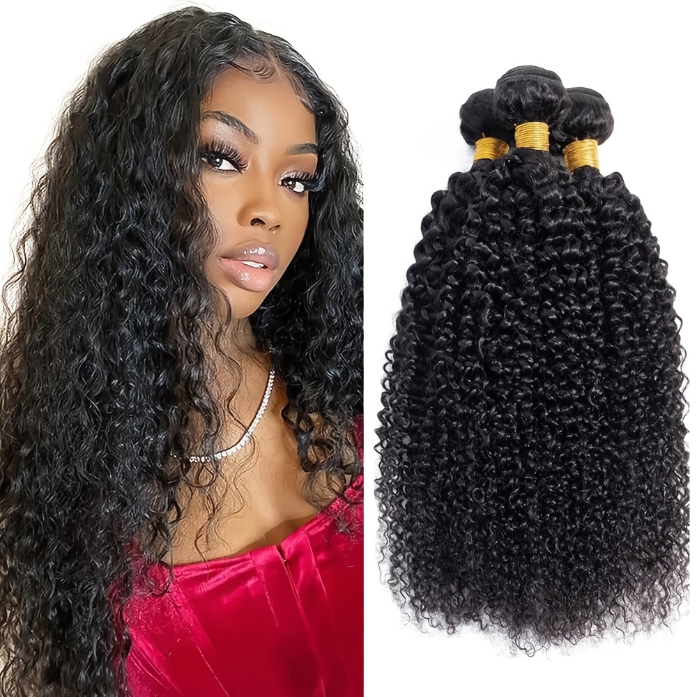 Bundles Human Hair Human Hair Bundle Brazilian Hair 3 Bundles For Women Weave Extensions Natural Black