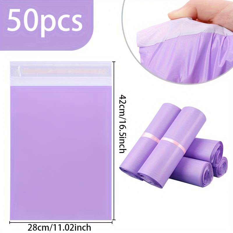 TEMU 50pcs Purple Mailer Bags - , Waterproof Poly Shipping Envelopes With Tamper- Design For Mailing & Gift Packaging