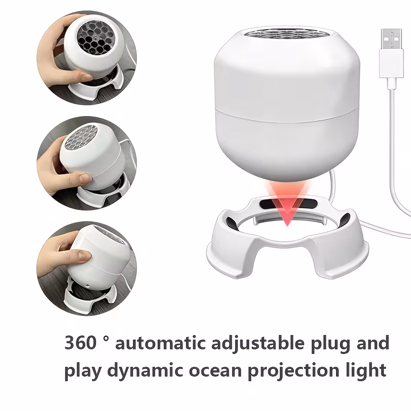 projecteur led océan étoilé, veilleuse à projection rotative à 360°, lampe dambiance à branchement usb, éclairage décoratif pour chambre, salle de jeux, salon Détails du produit 8