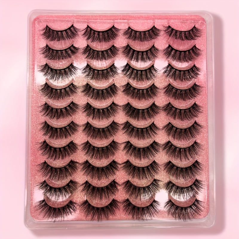 

20 Pairs Cat Eye False Eyelashes - Fluffy, Natural-looking For Music Festival Makeup, Hypoallergenic Lashes Extensions For Women And Girls