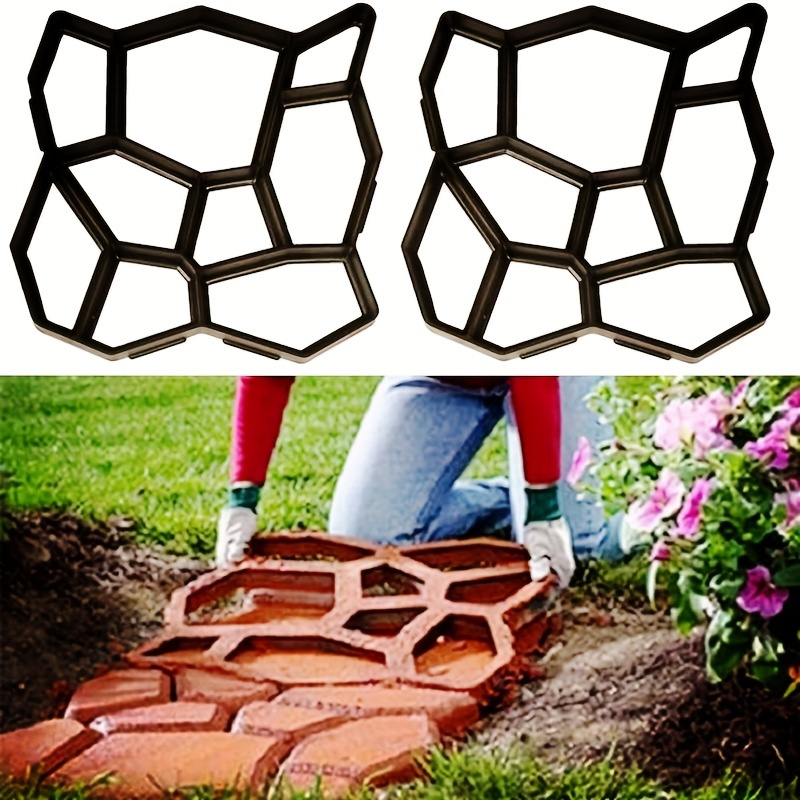 

Vansmago 2pcs 19.68 X 19.68 X 1.8 Inch Walk Maker, Path Mate Stone Moldings Paving Pavement Concrete Molds Stepping Stone Paver Walk Way Cement Mold For Patio, Lawn & Garden