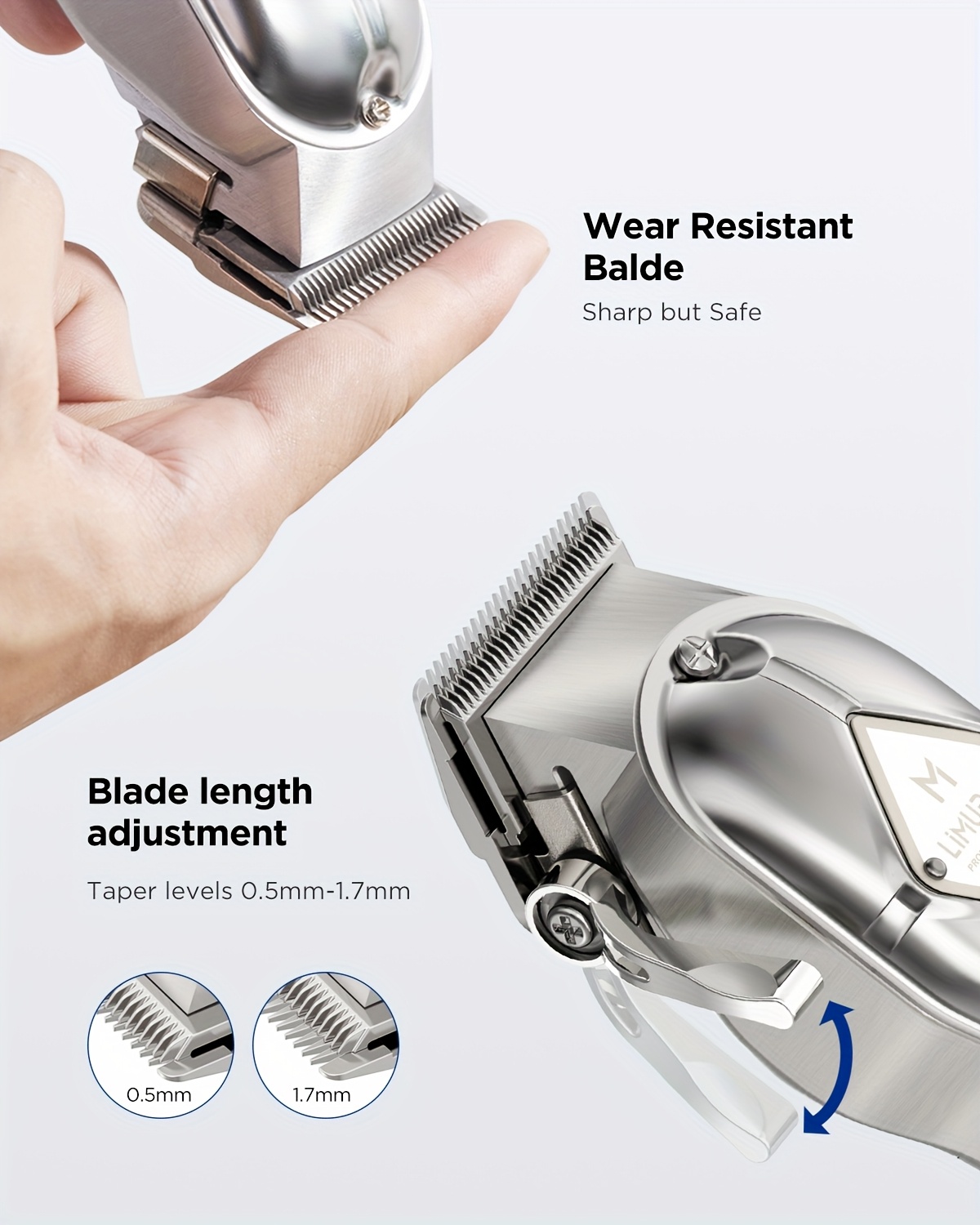 Tondeuse à cheveux professionnelle sans fil pour hommes et femmes, kit de coupe silencieux avec écran LED, autonomie 5h, cadeau pour homme, set avec tondeuse à barbe et ciseaux