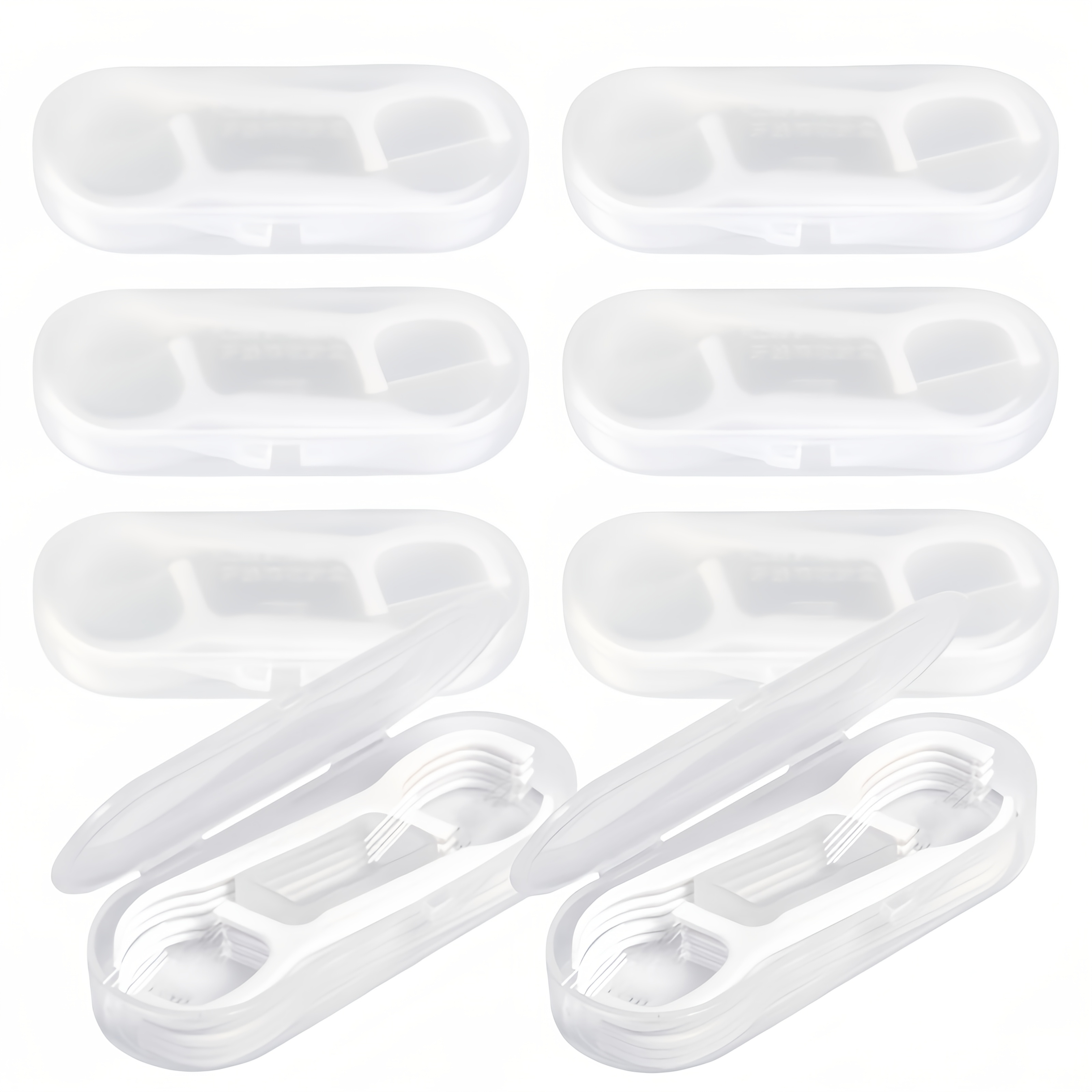 Image of 80pcs (10pcs/box * 8 Boxes) Oral Care Interdental Picks - Teeth Cleaning And Food Removal Hygiene Tool For Daily Use, Mini Portable Travel Case