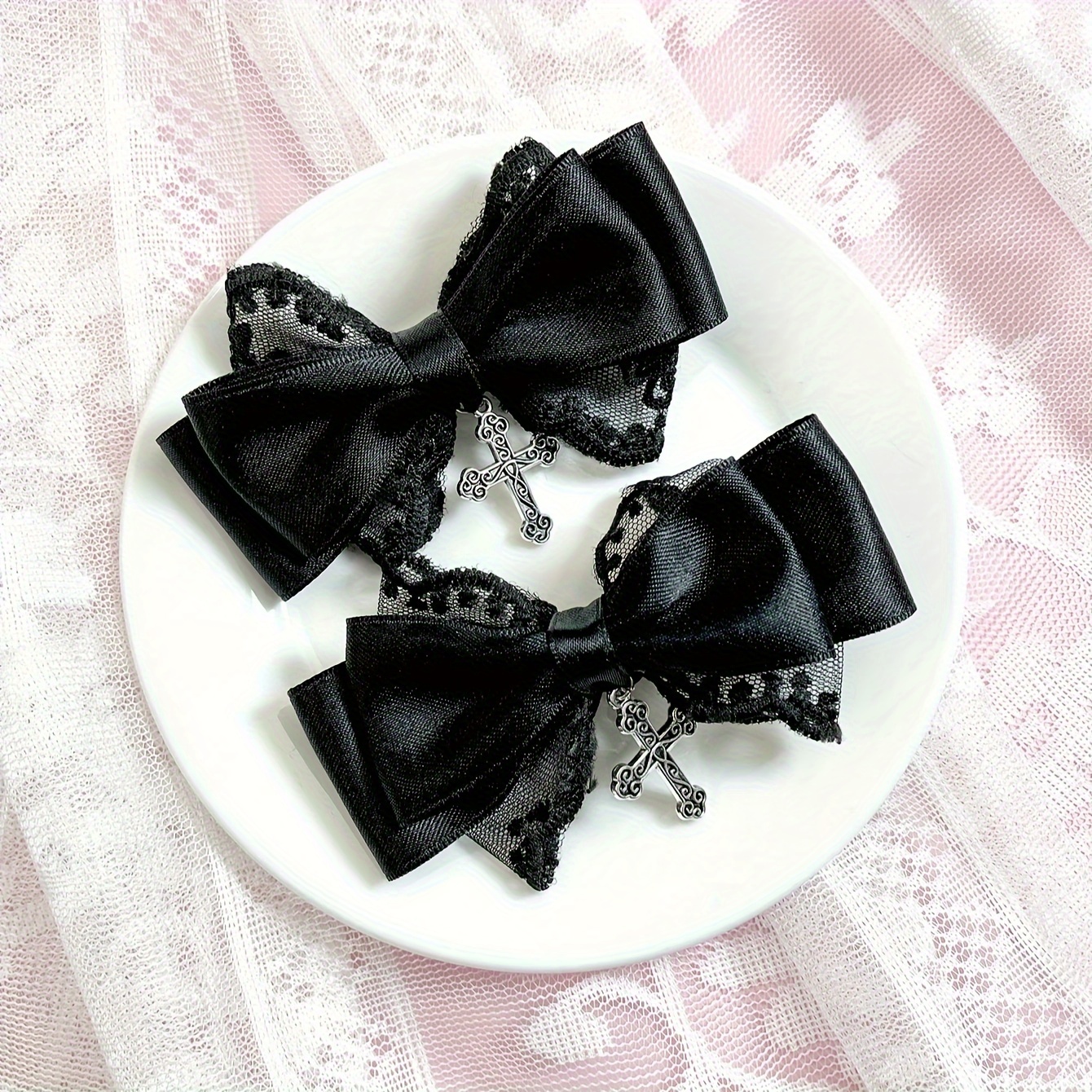 Image of 2pcs Dark Gothic Style Women's Hair Additions Hairpin Suitable For Party Gatherings And Gothic Enthusiasts' Daily Wear