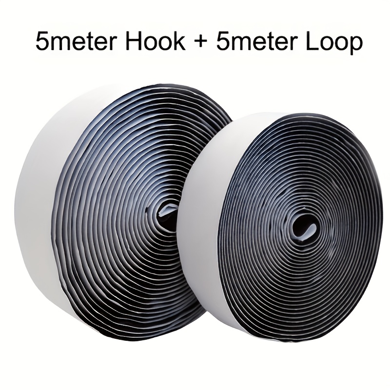 E-shop 2 Stück 5-Meter Hakenoberfläche 5-Meter Wolloberfläche, Nylonrückseite, selbstklebend, stark selbstklebend