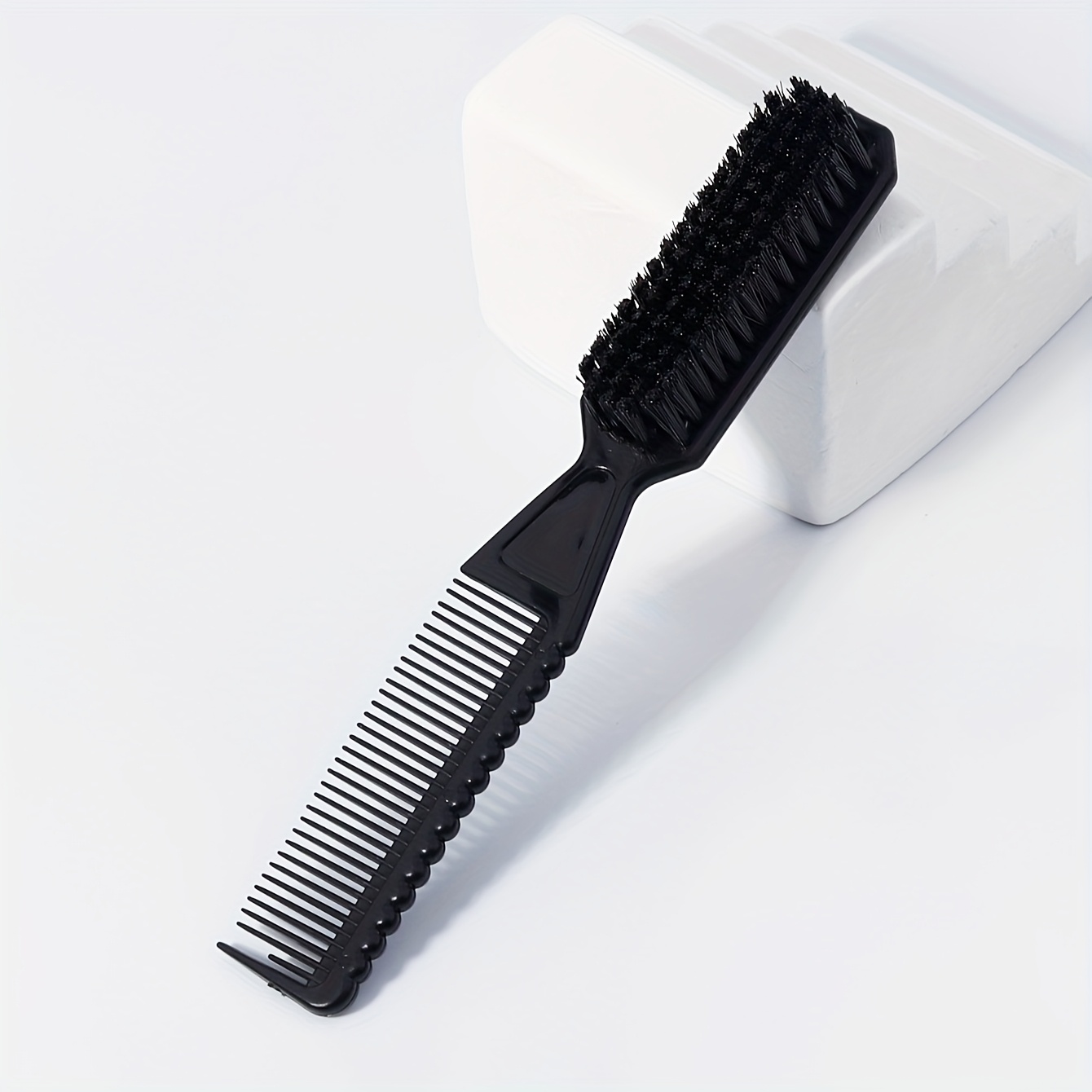 Dual-head Beard And Hair Brush, Hairdressing Cleaning Brush, Nylon Brush, Styling Hair Brush, Black Nylon Bristles, Men's Styling Essential, Perfect Natural Look