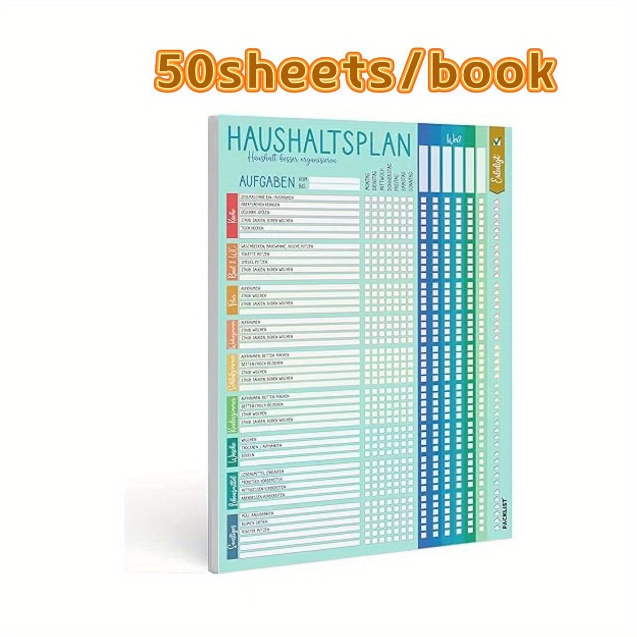 Image of 50 Sheets Per Book Of Household Chore Planners, Recorded In German, Suitable For Family And Everyday Office Supplies