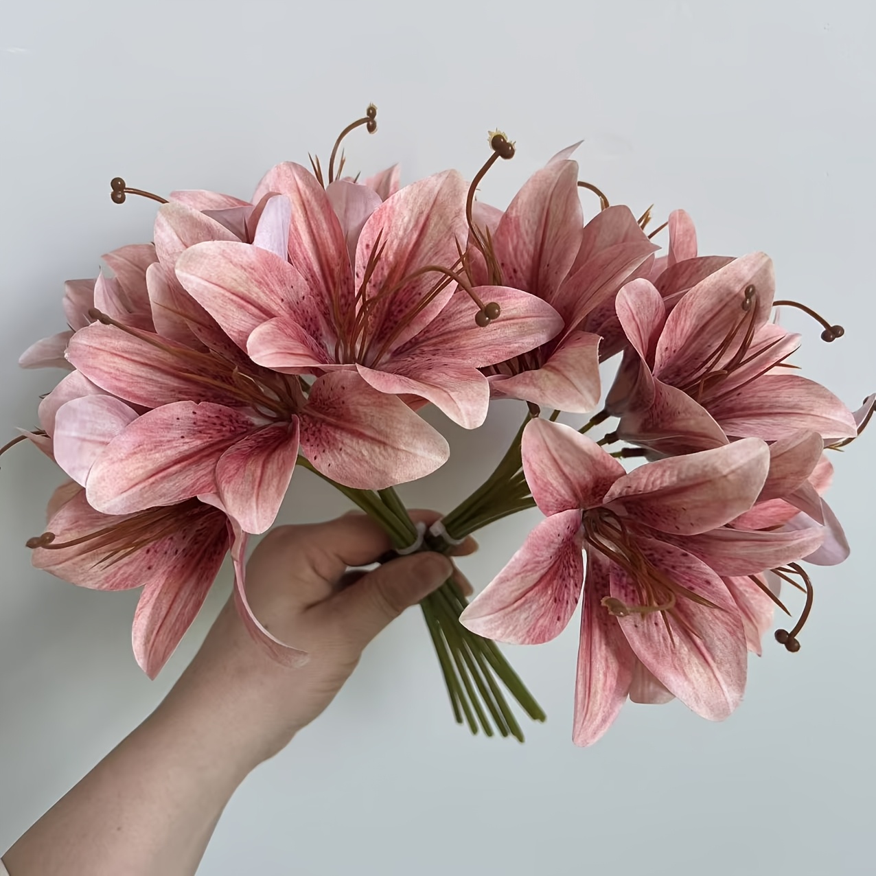 TEMU 16pcs Realistic Artificial Autumn Series Lily Flowers, Essential For Autumn Furniture Decoration, 3d Printed, Realistic And Exquisite, Multiple