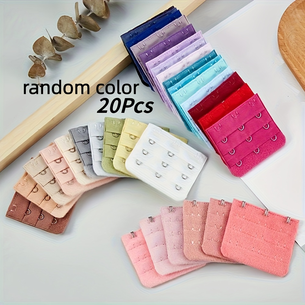 Random Color 20pcs Stainless Steel Three--fastener Underwear With Extended Fasteners And Adjustable Back Fasteners