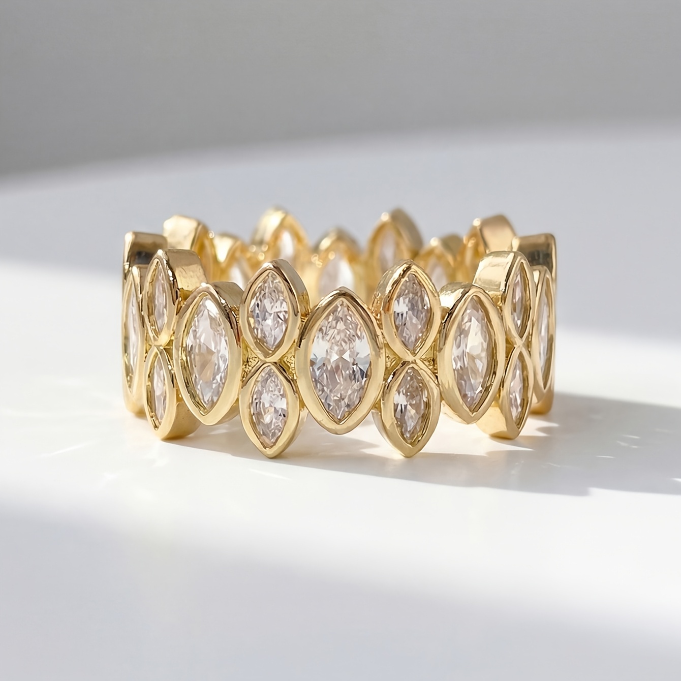 Eye-Shaped Stacked Evening Resort Ring, Perfect Holiday Gift
