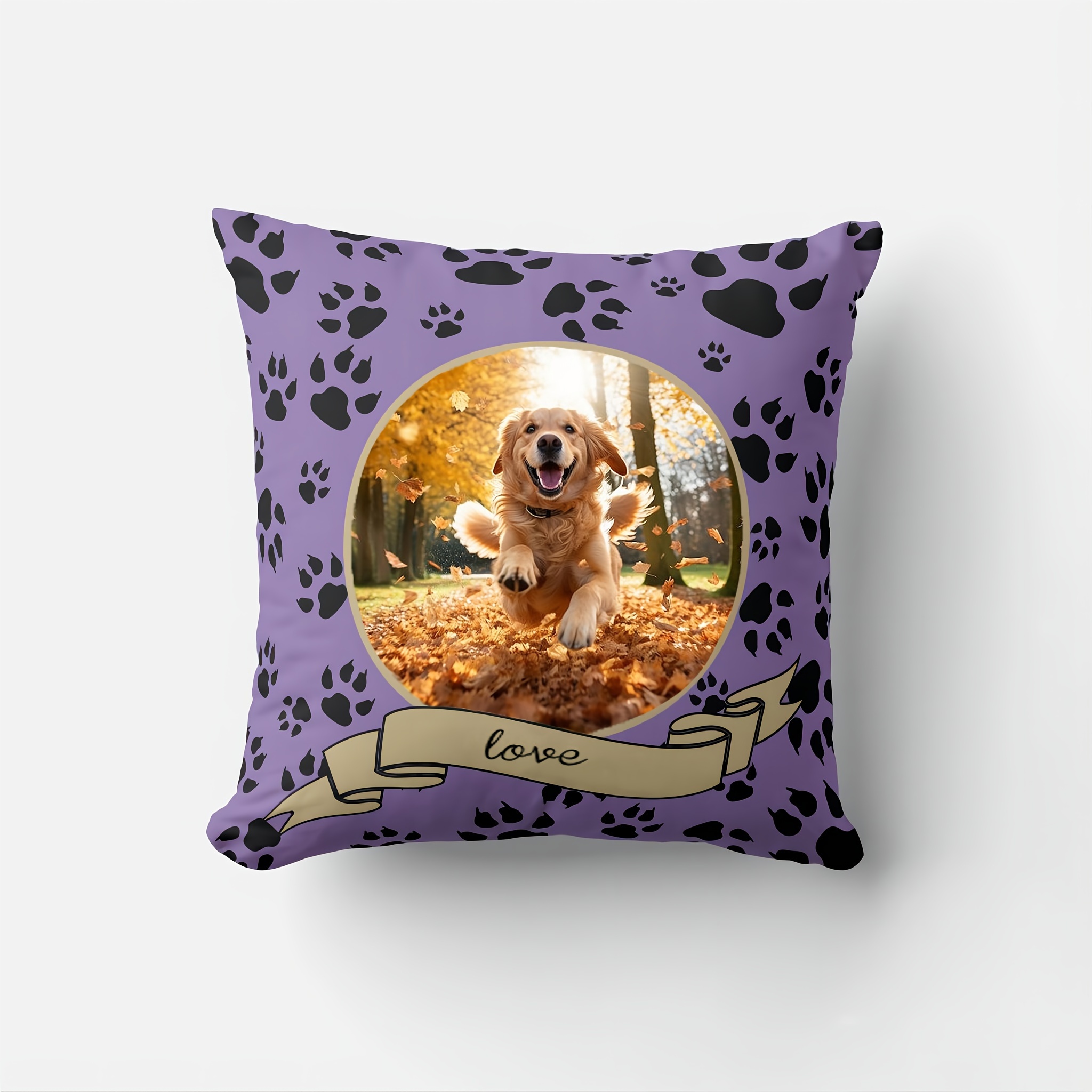 

Customizable Pet Memorial Throw Pillow Cover - 18x18 Inch, Single-sided Print, Short Plush, Zipper Closure (insert Not Included)