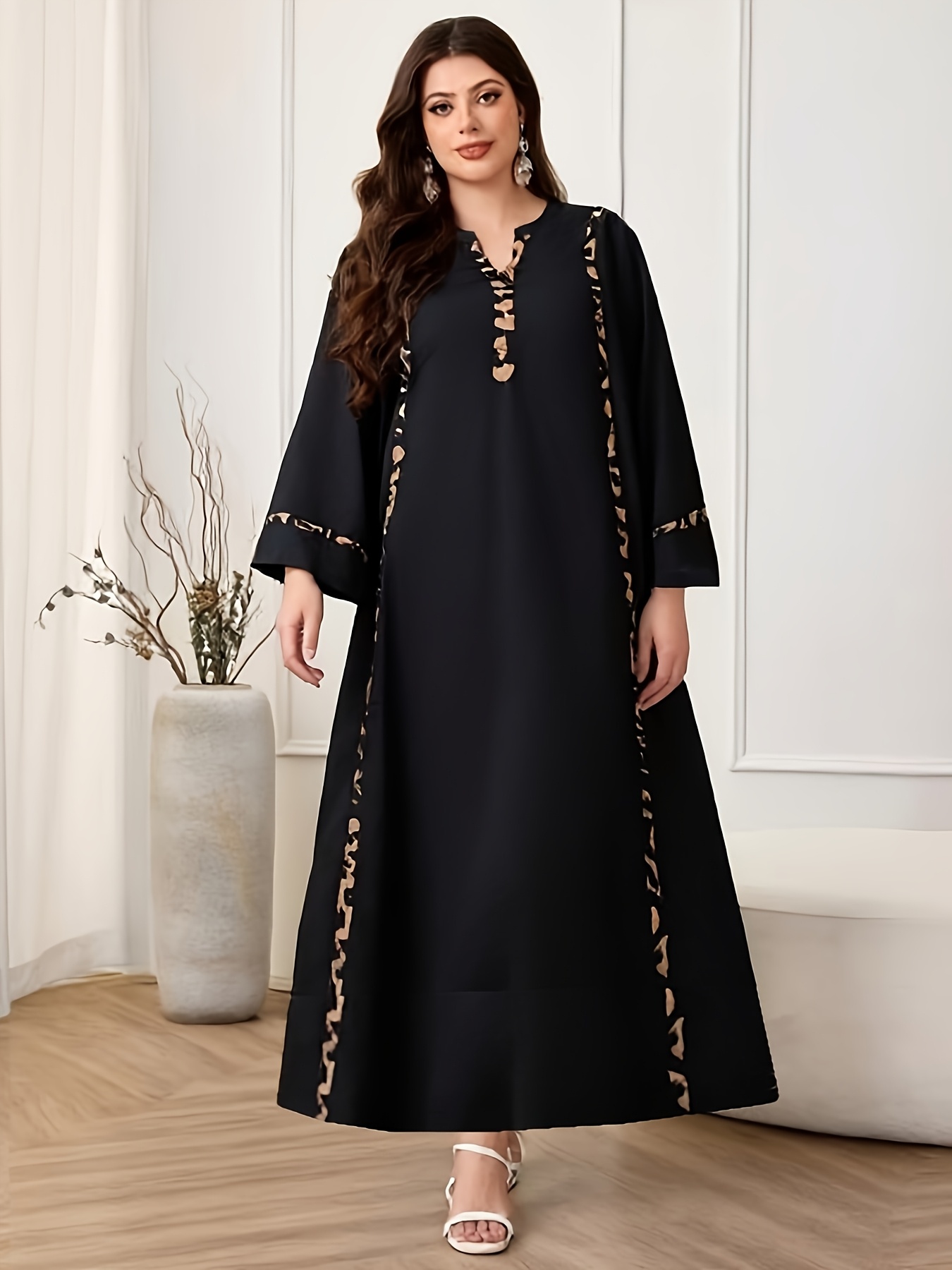 plus size middle eastern plus size petite lapel printed - Temu Norway