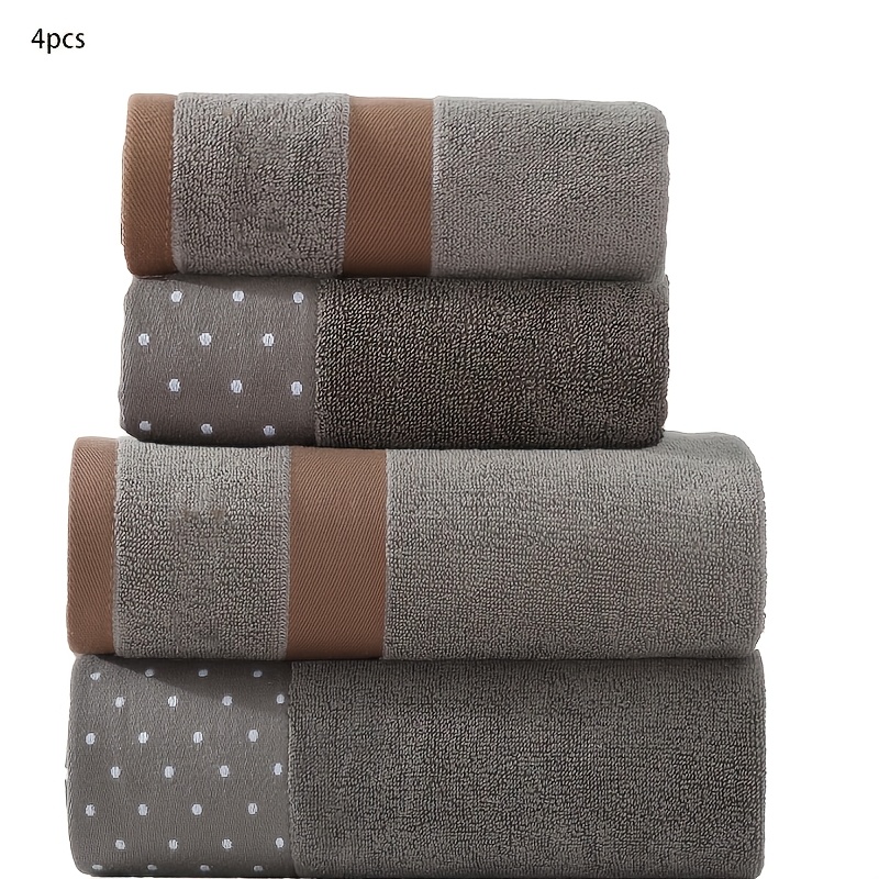 A 4pcs Set Of Pure Cotton Bath Towels, Including A Bath Towel Measuring 70 X 140 Cm And A Towel Measuring 35 X 75 Cm. Perfect For Christmas And Halloween Gifts, As Well As Luxurious Bathroom Additions