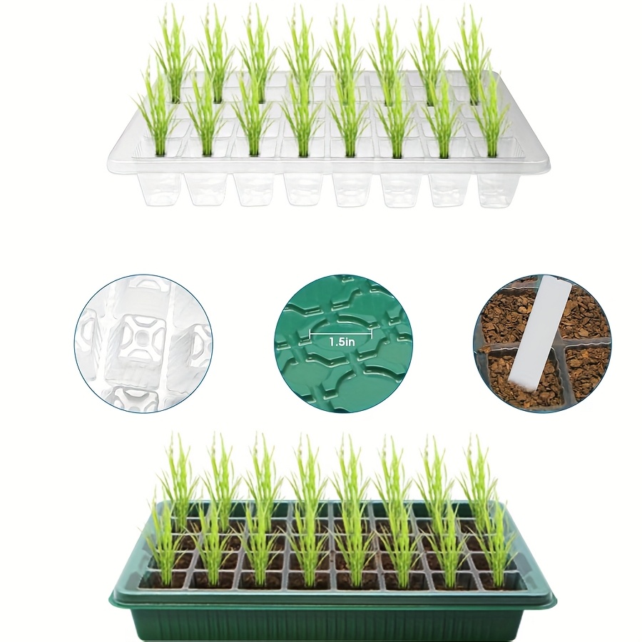 TEMU 2 plateaux de 80 cellules pour semis avec lampe de croissance, kit de germination de graines de plantes, kit de semis de graines, plateau de