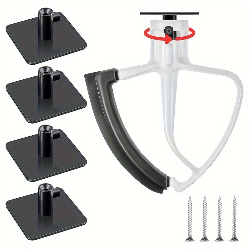 

Abs Mixer Attachment Holders 4-pack, Universal Organizer For Accessories - Flat Beater, Flex Edge Beater Storage Solution