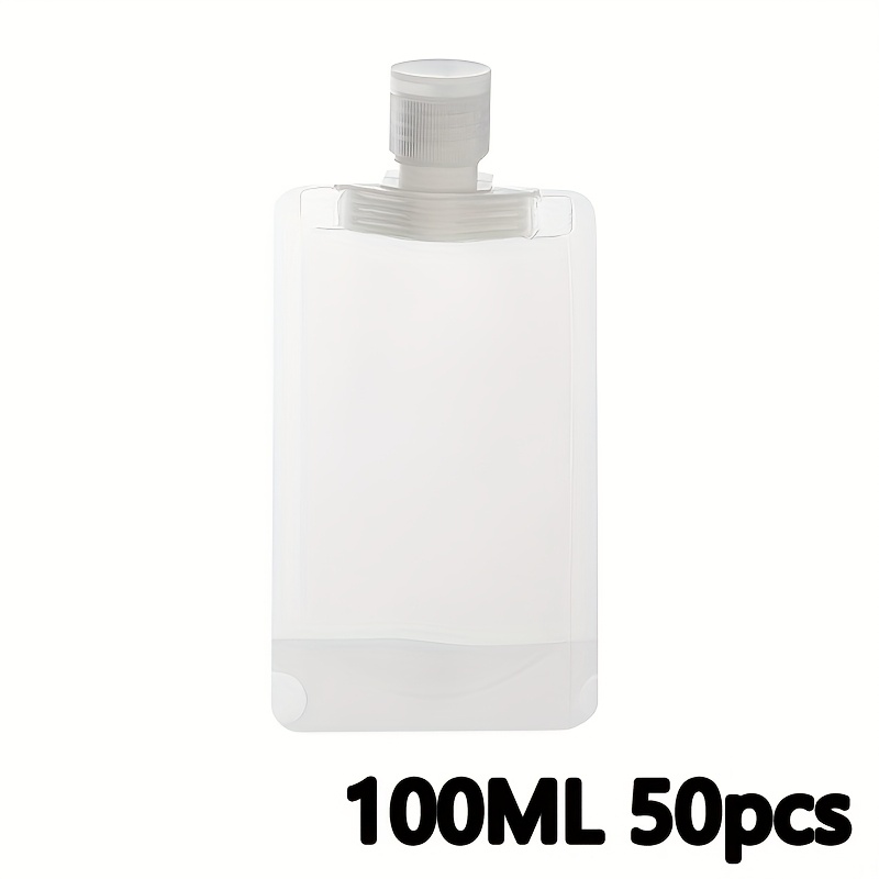TEMU 50pcs Transparent Plastic Travel Bottles With Lids - Leak-proof, Refillable Containers For Shampoo, Conditioner, Lotion, And Soap Dispensers -