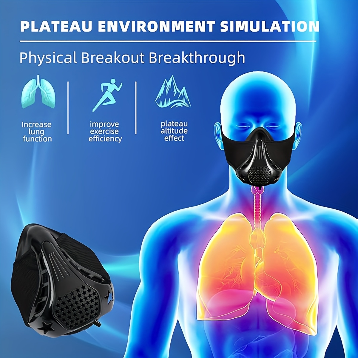 1pc High-Altitude Mask, Fitness Training Mask, Suitable for Gym Workouts, Aerobic Exercises, Fitness, Running, And Endurance Training